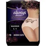 Always Discreet Women's Boutique Underwear, Peach, L - 10 count