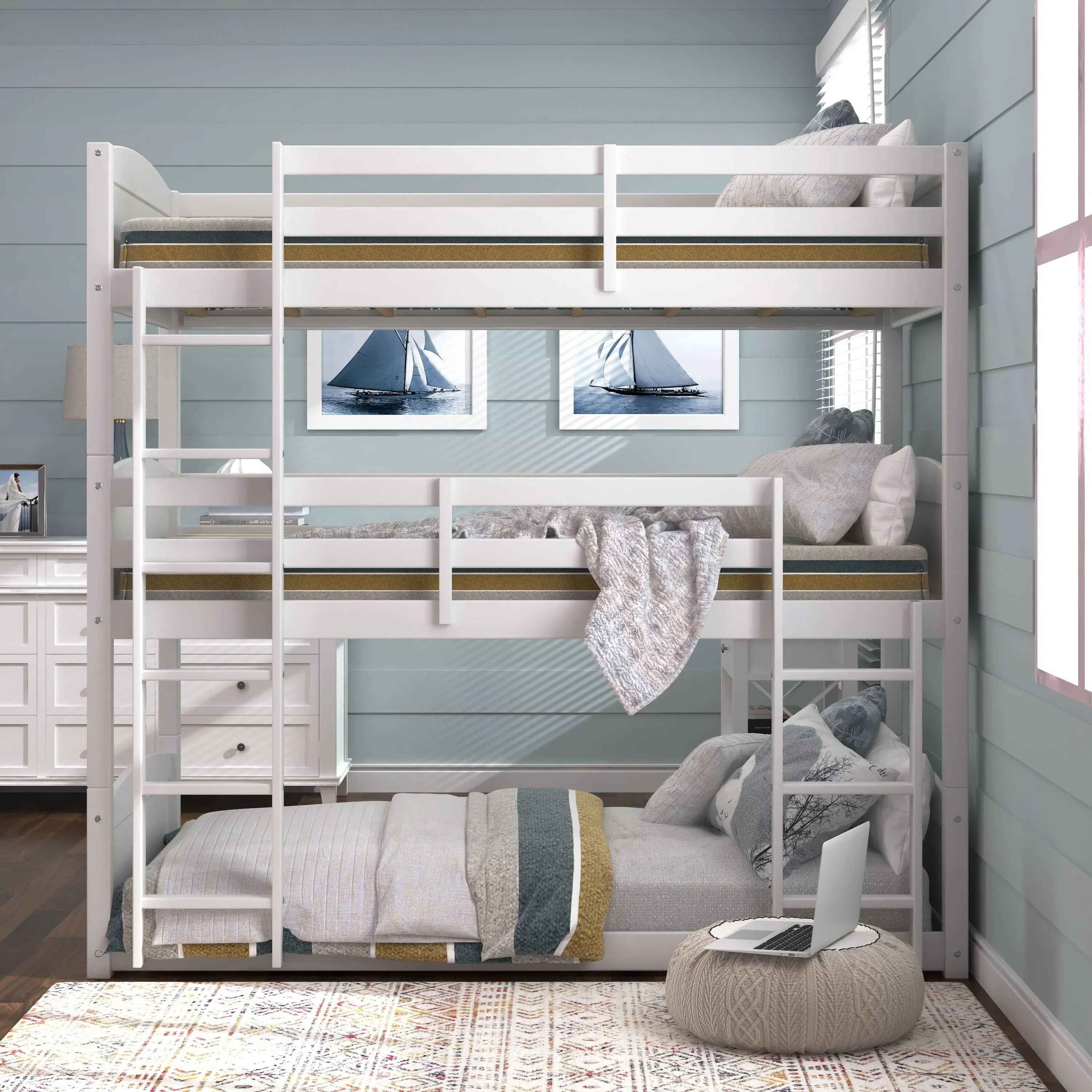 Hillsdale Alexis Wood Arch Twin Over Twin Bunk Bed