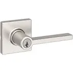 Kwikset Casey Entry Lever Door Lock, Secure Keyed Entrance with Reversible Handle, For Front Doors, With SmartKey Re-Key Security Technology and Microban Protection in Polished Chrome