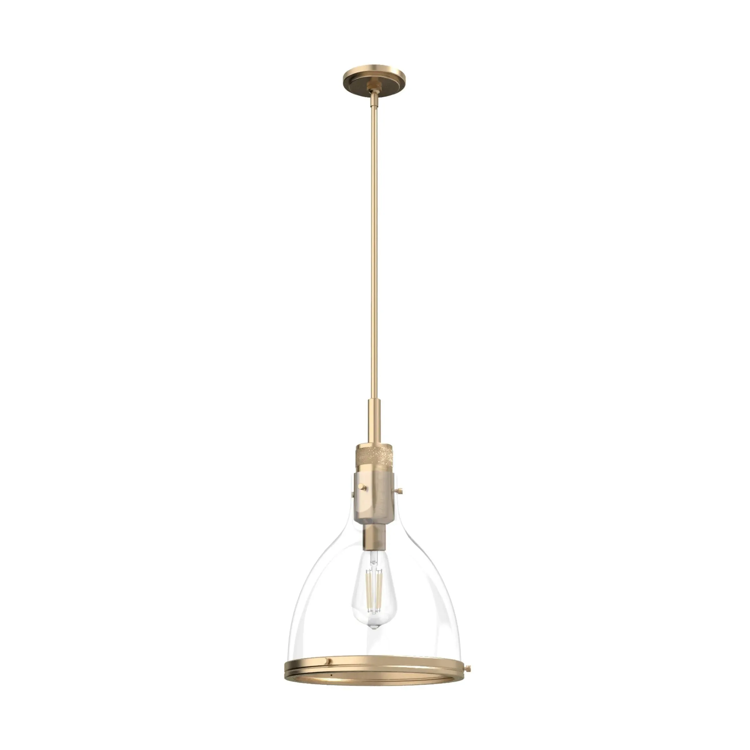 One Light Pendant from the Van Nuys Collection in Alturas Gold Finish by Hunter