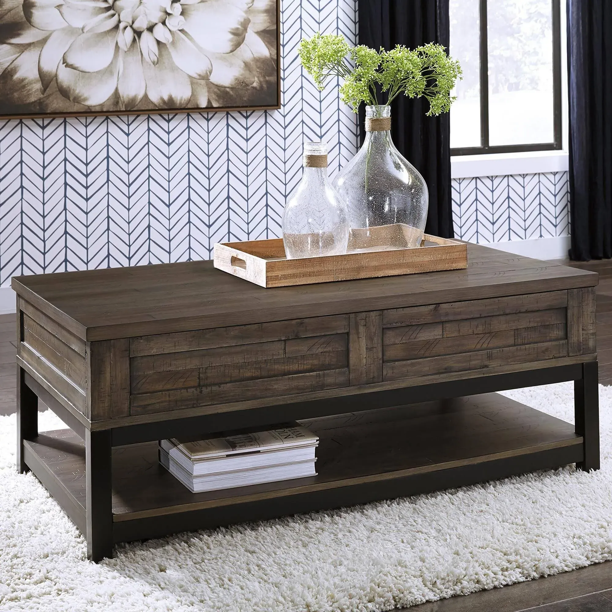 Johurst Lift-Top Coffee Table and 2 End Tables