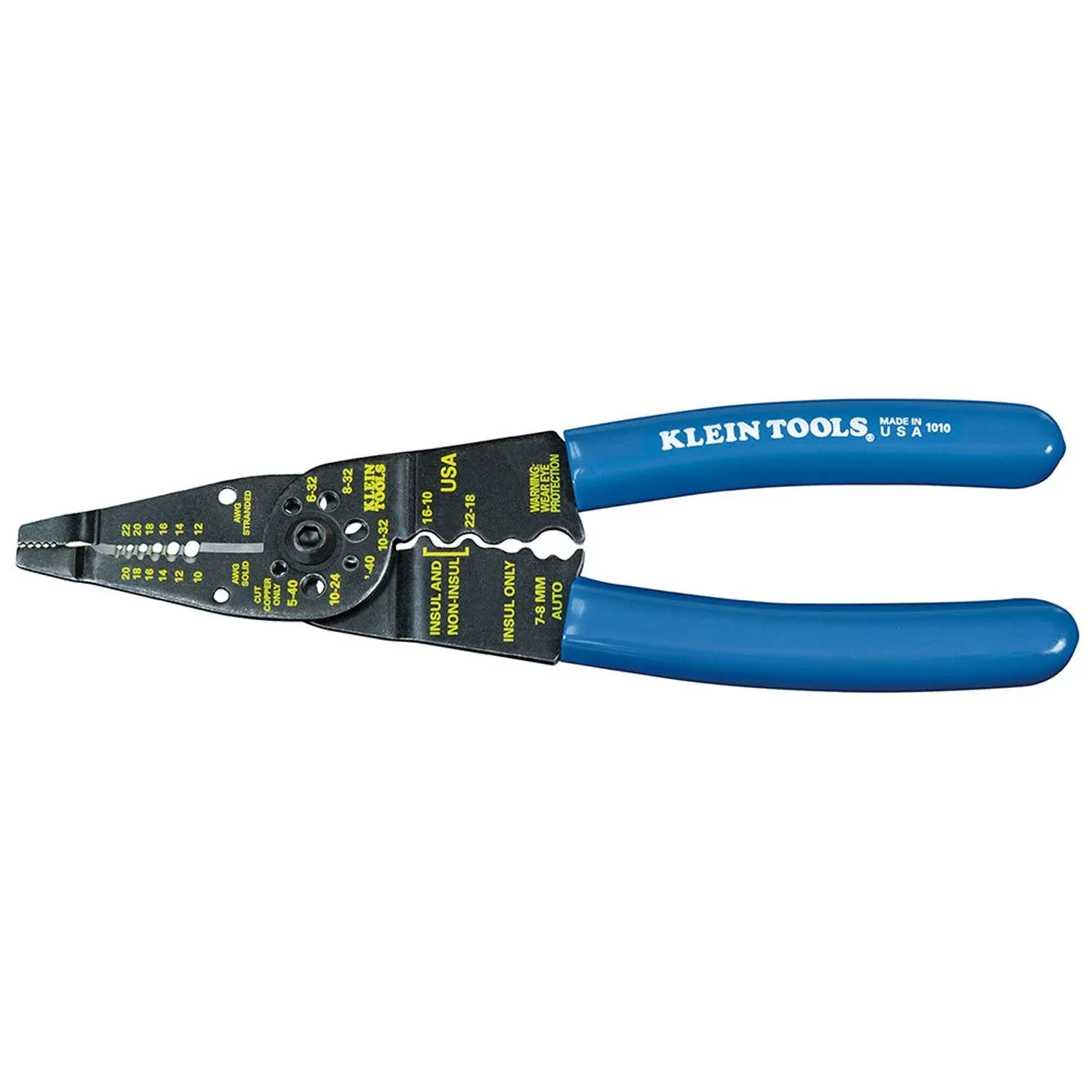 Klein Tools 1010 Wire Stripper: 22 AWG to 10 AWG Max Capacity, 8-1/4&#034; OAL