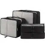 BAGAIL 6 Set Packing Cubes,Travel Luggage Packing Organizers with Laundry Bag(Black Net)