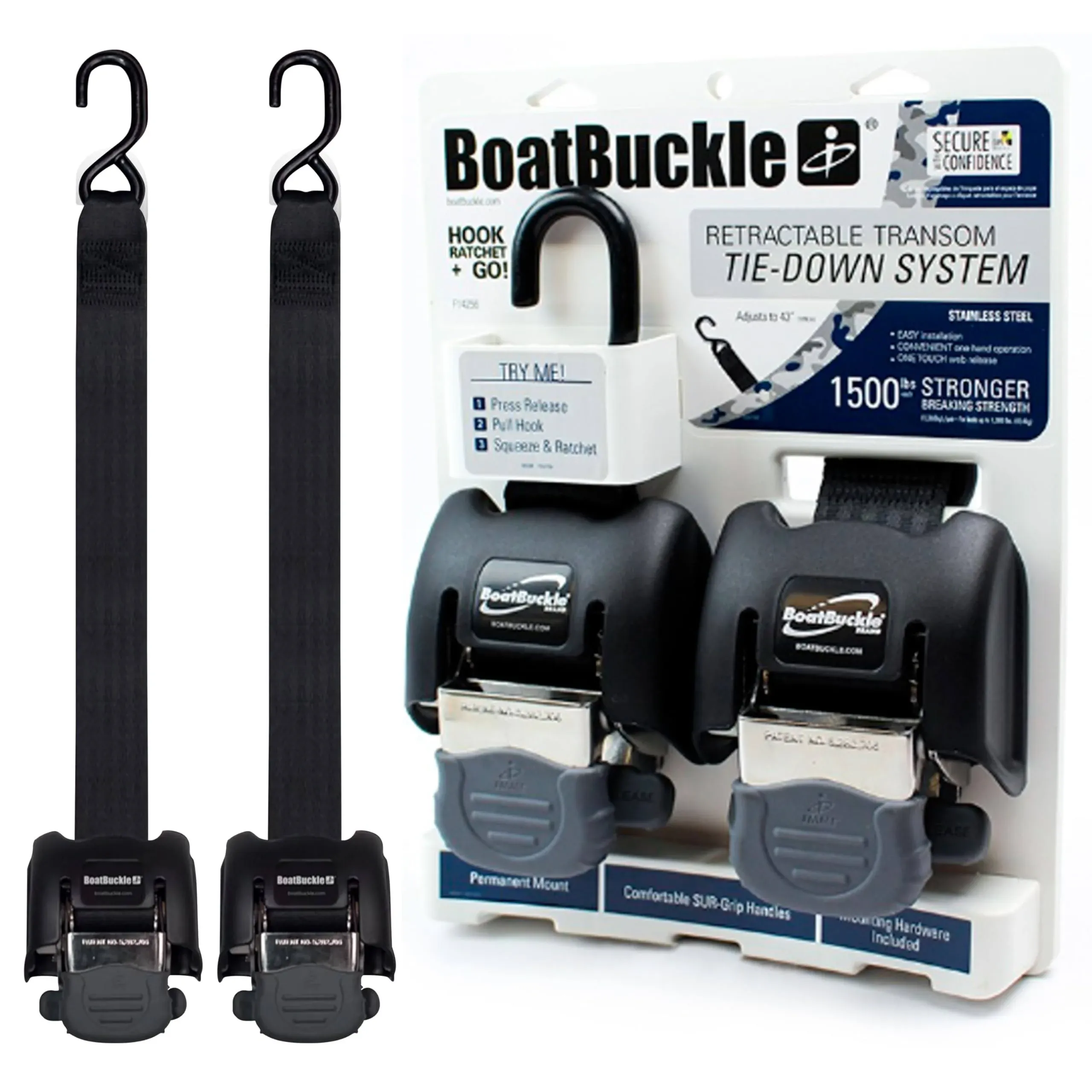 BoatBuckle G2 Retractable Transom Tie-Down