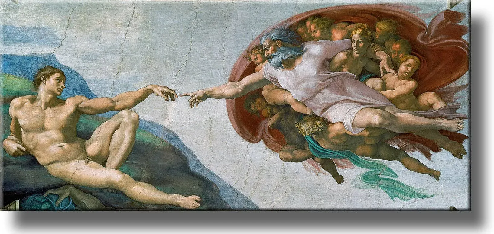 Creation of Adam by Michelangelo Picture On Stretched Canvas, Wall Art Décor ...