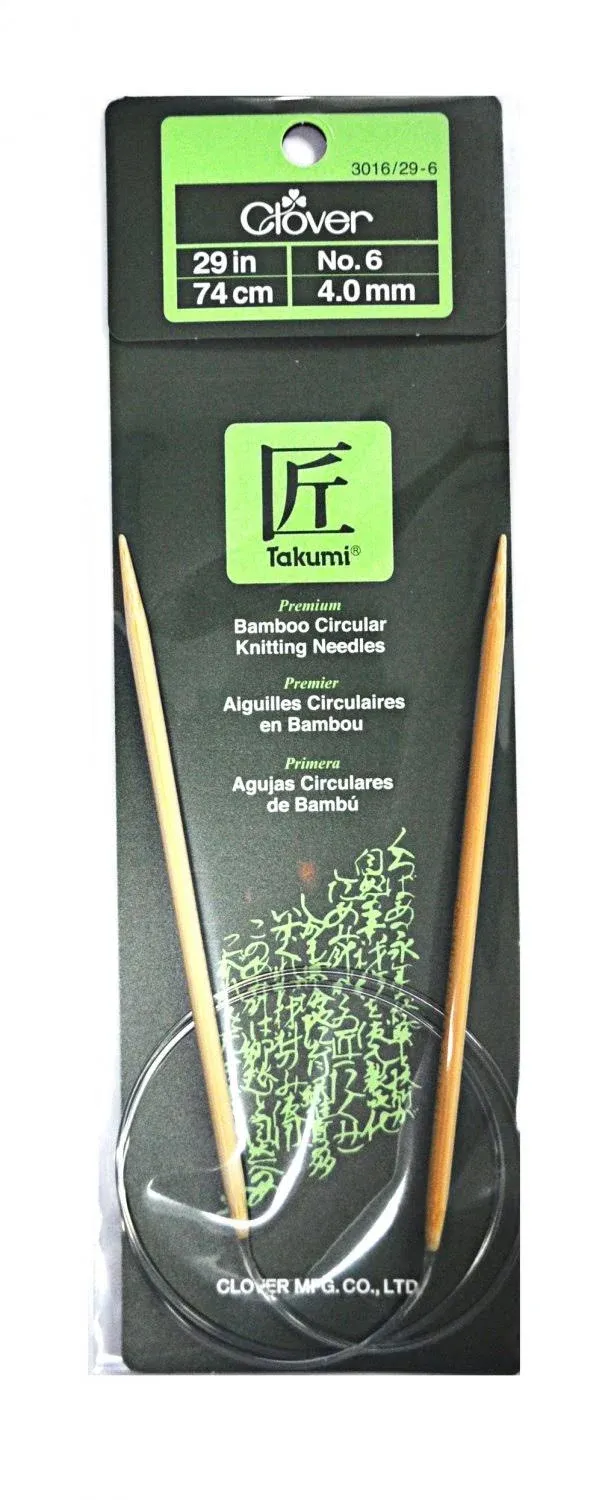 Clover 3016/29-06 Takumi Bamboo Circular 29-Inch Knitting Needles, Size 6