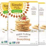 Simple Mills Organic Seed Crackers, Everything - Gluten Free, Vegan, Healthy Snacks, Paleo Friendly, 4.25 Ounce (Pack of 3)