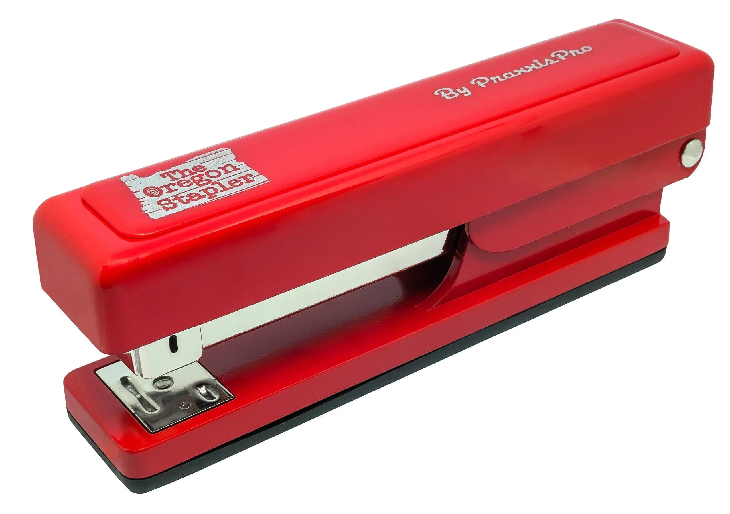 The Oregon Stapler, Built in USA, Built-in Staple Remover, Staples 2 to 25 Sheets, includes Box of 1,250 "Powerhouse" Standard 26/6 Staples, for Home, School or Office, Red