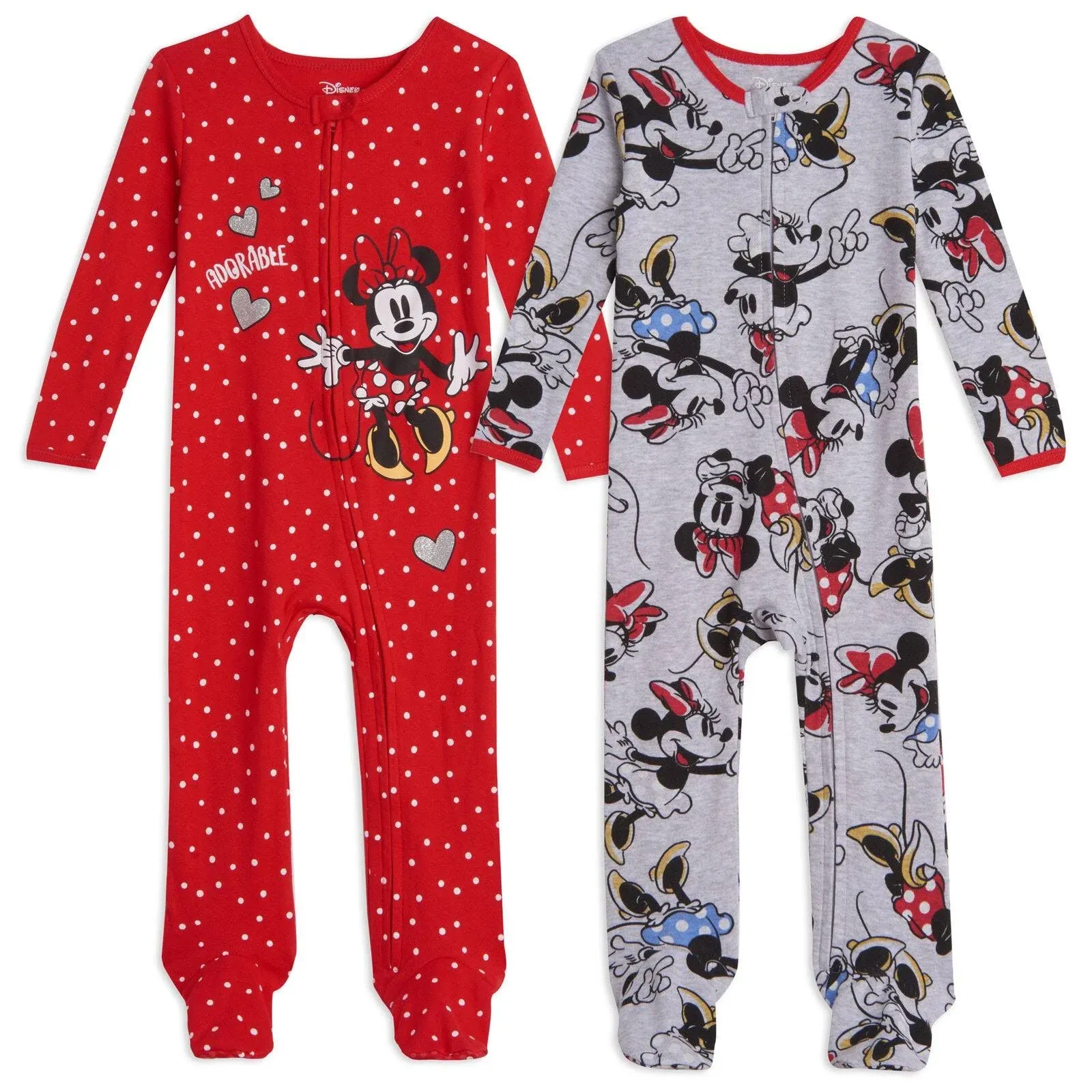 Disney Minnie Mouse Princess Classics Lion King Baby Girls 2 Pack Zip Up Sleep N' Plays Newborn to Infant