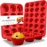 Versatile Oven, Microwave &amp; Dishwasher Safe Silicone Muffin Pan Set - 3 Sizes