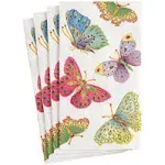 Caspari Jeweled Butterflies-Pearl  Guest Towels Airlaid 15 Ct.