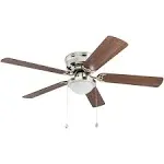 Harbor Breeze Armitage 52&#034; Flush Mount Ceiling Fan Light Pan Brushed Nickel