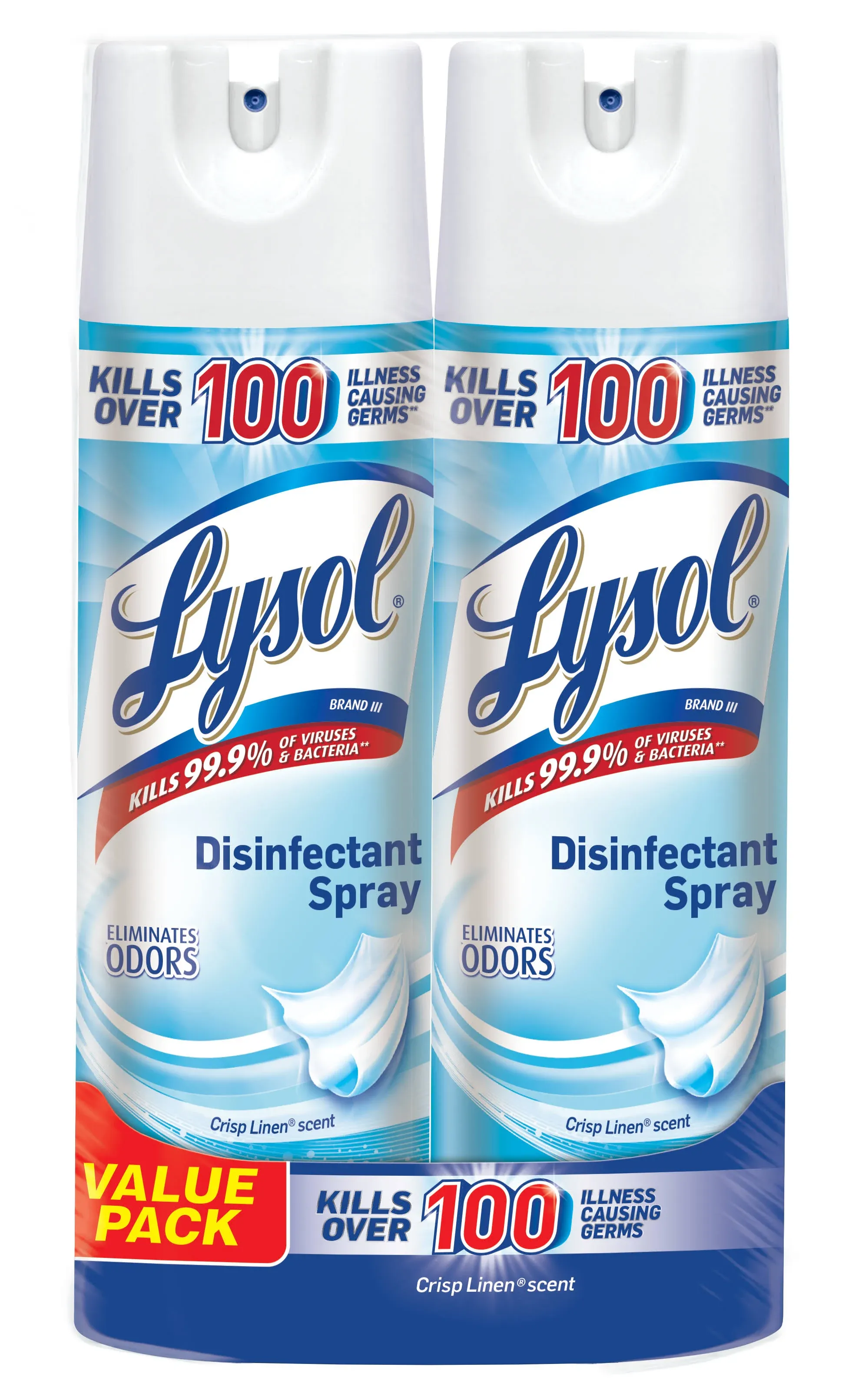 Lysol Disinfectant Spray, Sanitizing and Antibacterial Spray, For Disinfecting and Deodorizing, Crisp Linen,12.5 Fl Ounce (Pack of 2)