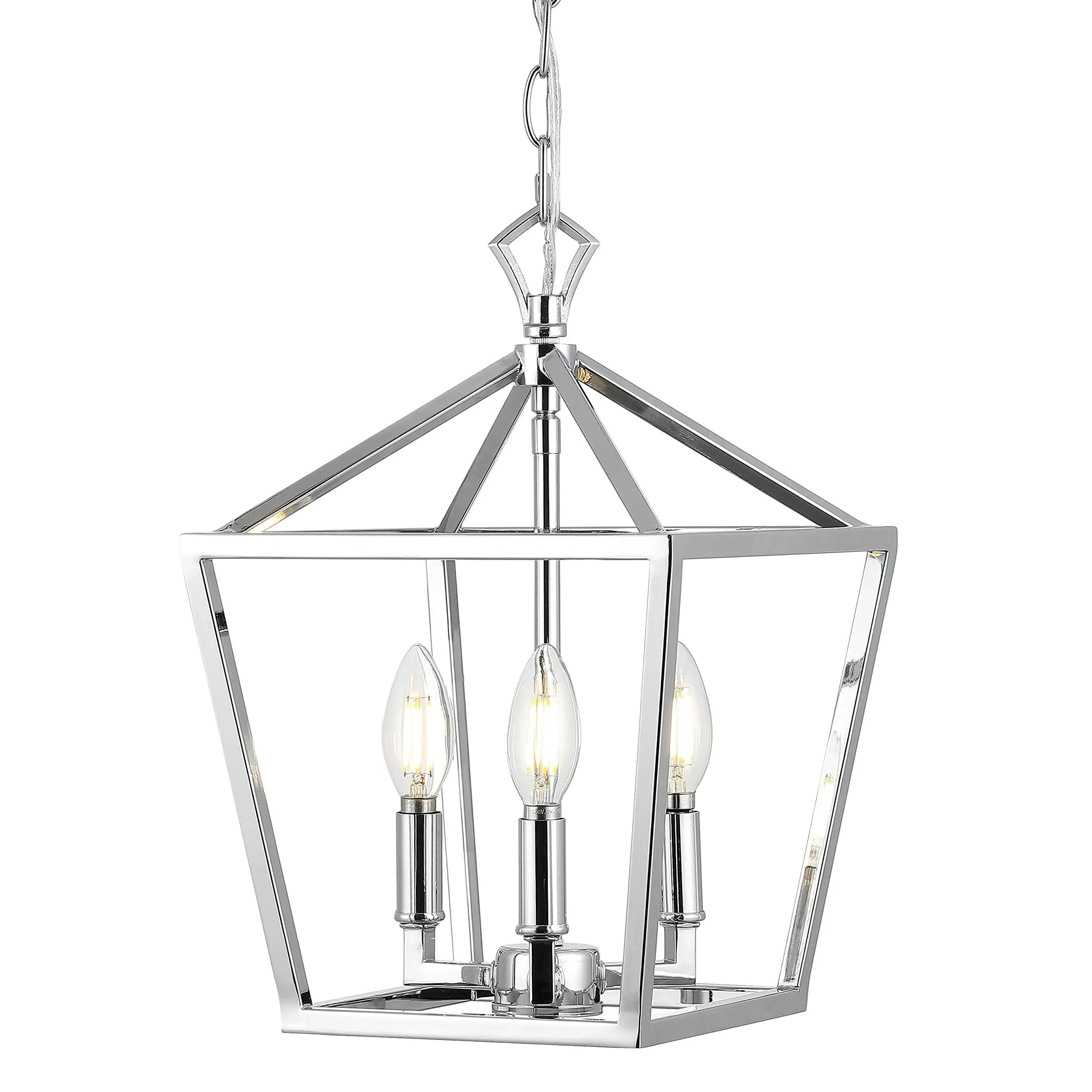 Jonathan Y Ojai 10" 3-Light Iron Classic Modern Lantern LED Pendant - Gold