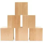 Woodpeckers Crafts, DIY Unfinished Wood 4 Cube, Pack of 3