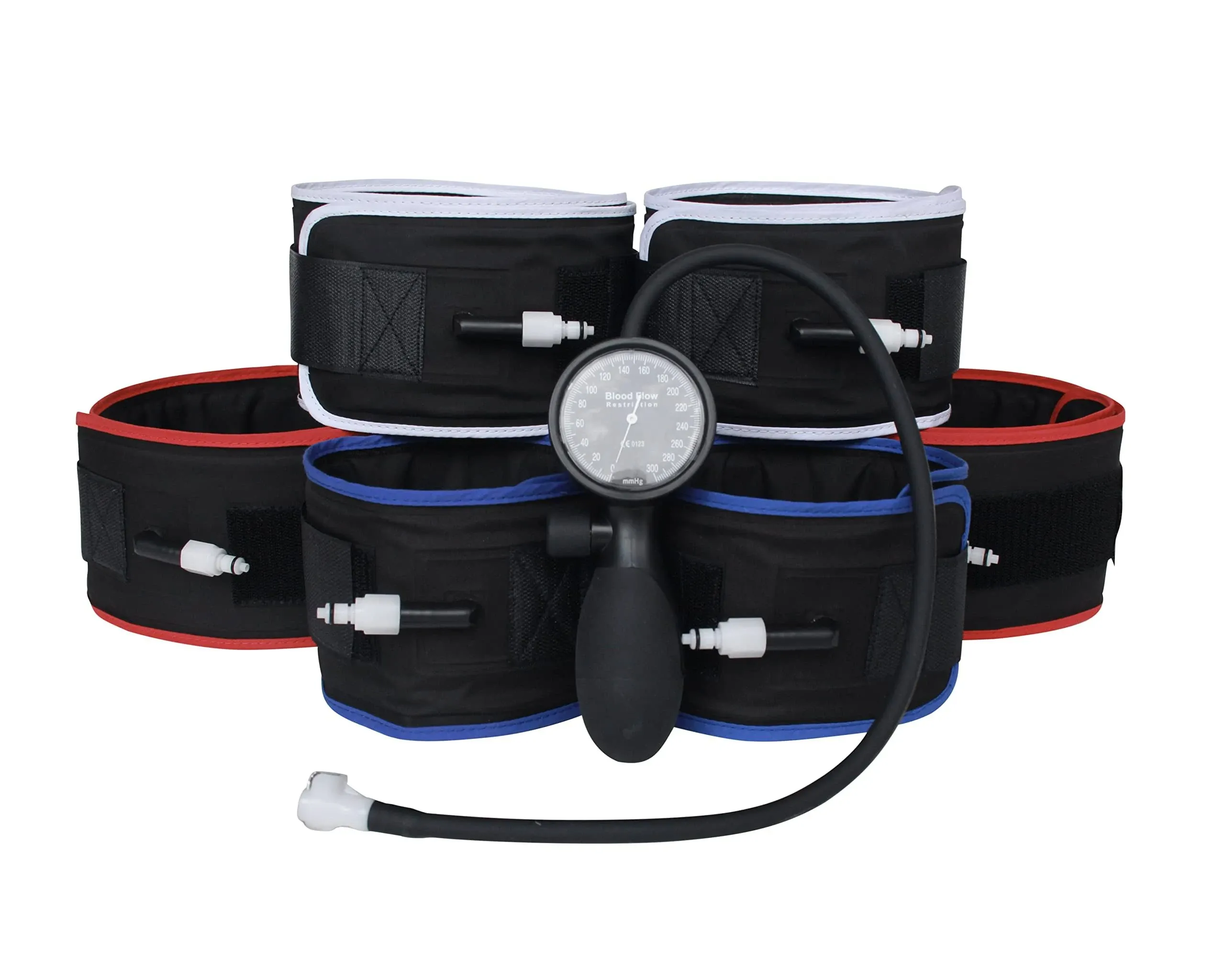 Blood Flow Restriction Cuffs (BFR) Training Therapy Occlusion Restriction Cuffs with mmHg Monitor and Pump