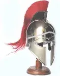 Medieval Greek Corinthian Armour Helmet with Red Plume Knight Spartan Helmet Replica