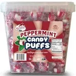 Red Bird Soft Peppermint Candy Puffs 52 oz Tub Whandle Mints Are Individually Wrapped, Gluten Free, Kosher, Free from Top 8 Allergens, Made with 100%