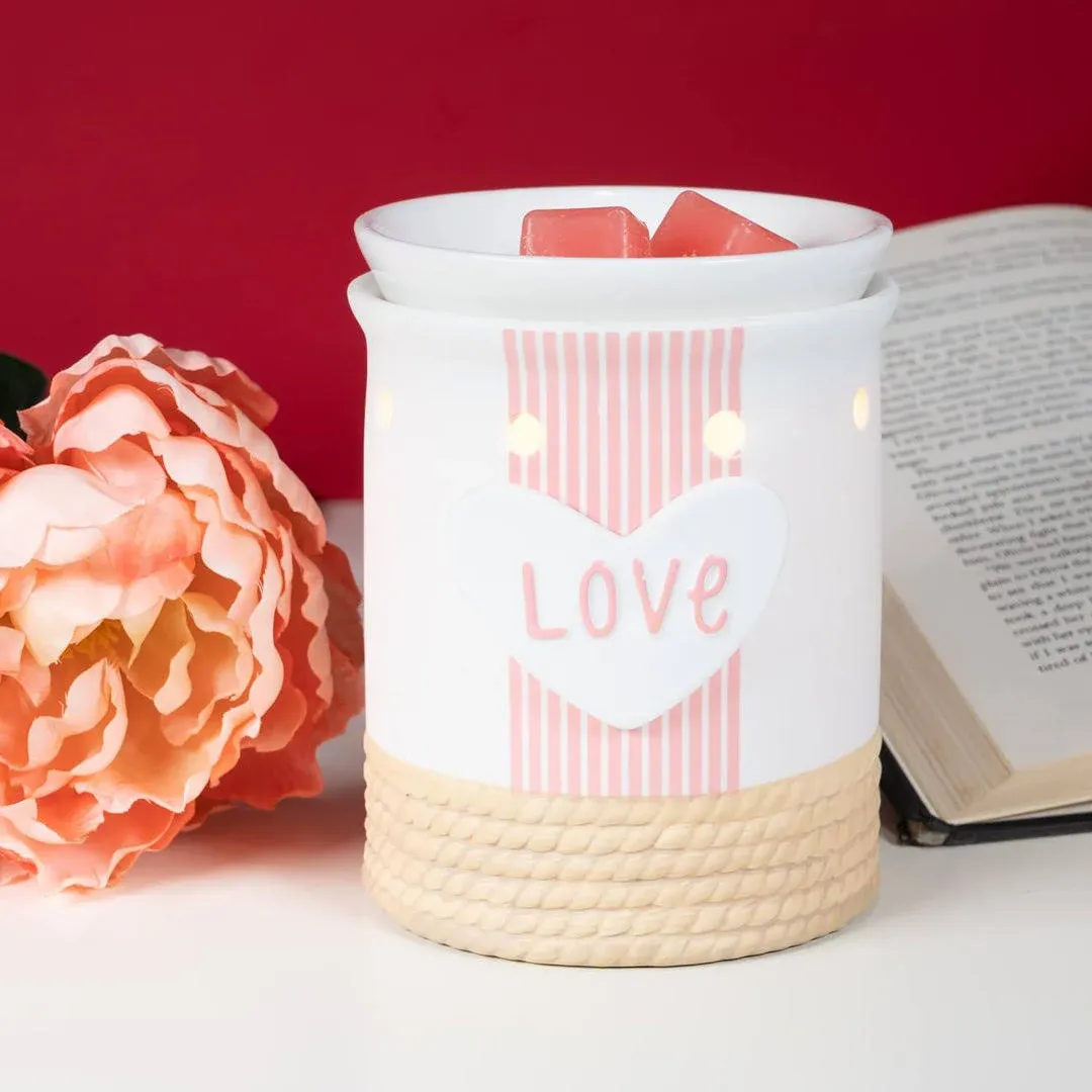 Scentsationals Wax Melt Warmer, Wax Warmer for Scented Wax Melts - Romance Collection Valentines Day Love - Candle Wax Melter for Fragrance Cubes and Tarts