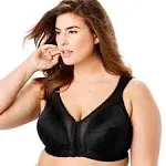 Playtex 18 Hour 4695 Front-Close Wirefree Bra with Flex Back Black