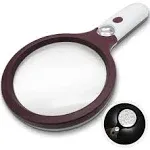 Extra Large 4X Magnifying Glass with 3 Ultra Bright LED Lights & 25X Zoom Lens, Adjustable Brightness for Reading Small Prints, Aging Eyes Seniors & Hobbies