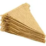 LEOBRO 48 Pcs Burlap Banner, 36 ft Triangle Flag,DIY Decoration for Holidays, Wedding, Camping, Party and Any Occasion Shipping