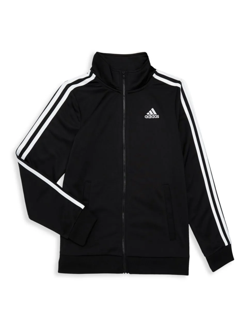 Shop Adidas Originals Boy's Iconic Tricot Jacket In Black