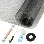 Window Screen Repair Kit - 59&#034; X 106&#034; Screen Door Replacement Fiberglass Screen 