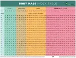 Nutrition Education Store BMI Poster - BMI Chart Poster - Body Mass Index Poster - 18" x 24" Poster - Laminated