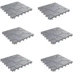 Pure Garden 6-Pack Interlocking Deck Tiles