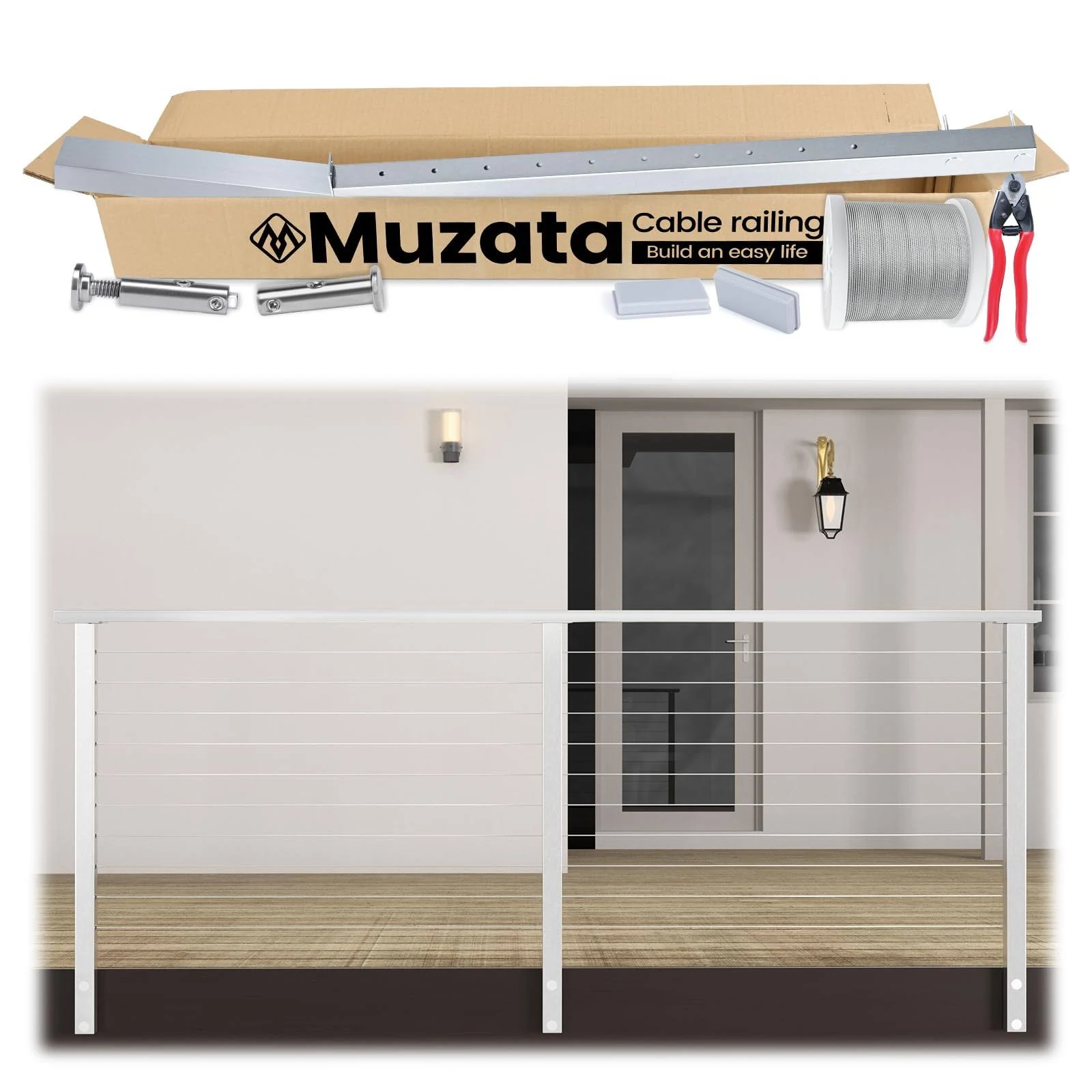 Muzata Complete Set Cable Railing System