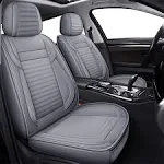 LINGVIDO Car Seat Covers,Breathable and Waterproof Faux Leather Automotive Seat Covers for Cars SUV Pick-up Truck Sedan,Universal Anti-Slip Driver Seat Cover with Backrest (Full Seat, Gray)