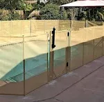 Water Warden 4' x 12' In-Ground Pool Safety Fence, Removable Child Safety Fencing, Beige