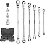 HORUSDY 10-Piece Extra Long Flex-Head Ratcheting Wrench Set - Chrome Vanadium ...