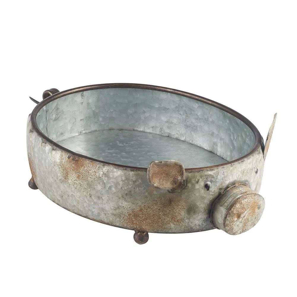 Country ORIGINALS,INC/KALALOU Galvanized Metal Pig Shaped Bowl - Potpourri Fruit ...