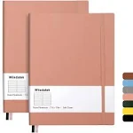 B5 College Ruled Notebooks - 2 Pack B5 Large Journal Notebooks with 376 Numbered Pages,100gsm Thick Lined Paper,Soft PU Leather Cover,7.6 X 10 inch(PINK)