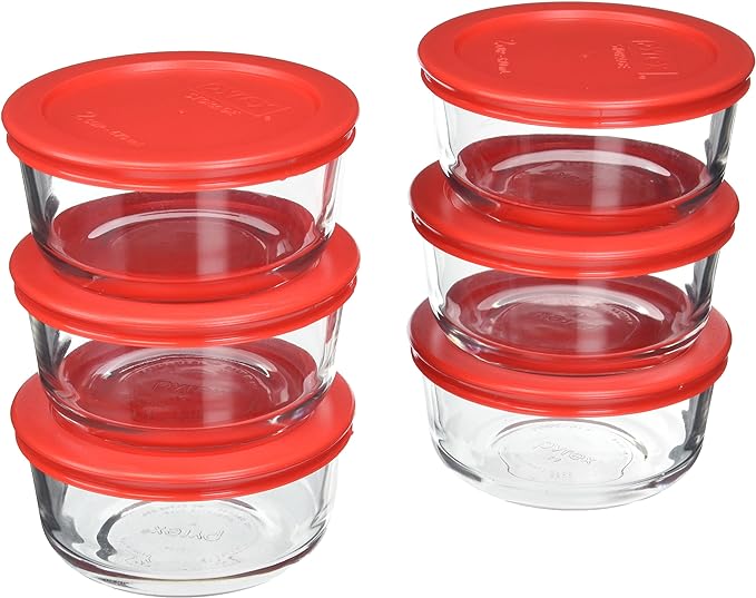 Pyrex 6-Piece Glass Food Storage Set with Lids (Glass, 12-Piece)