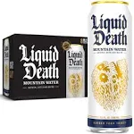 Liquid Death Sparkling Mountain Water, 19.2 oz King Size Cans (8-Pack)