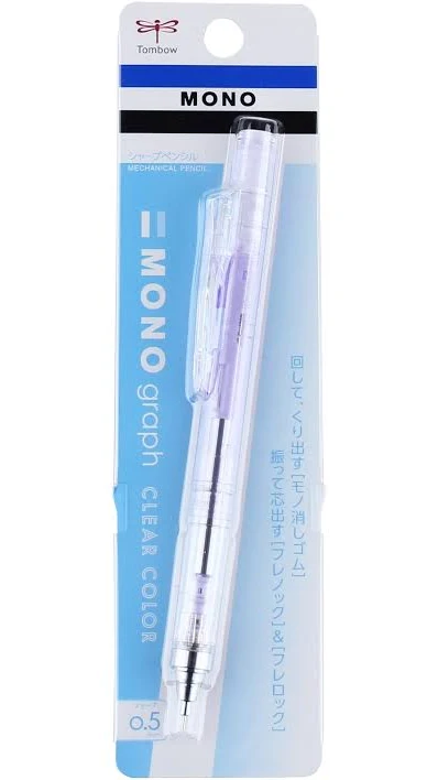 Tombow Mono Graph Clear Color Mechanical Pencil - Clear Mint - 0.5 mm