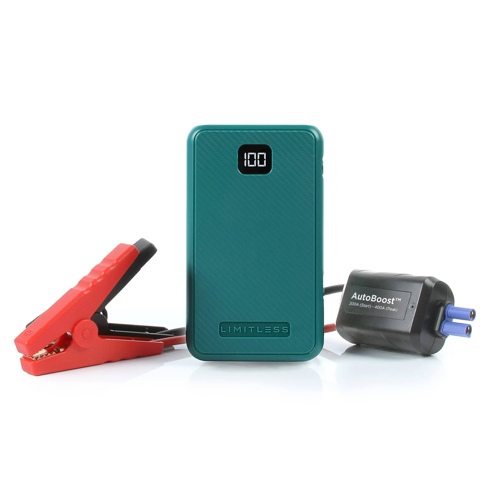 Limitless AutoBoost Portable Car Jump Starter 400A Peak (Up to 8-Cylinder, 5.0-Liter Gas), 6000mAh Power Bank and 3-Mode Flashlight (Very Peri)