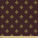 Ambesonne Fleur De Lis Fabric by the Yard Upholstery