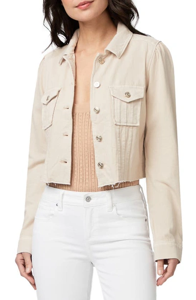 Paige Women's Cropped Pacey Denim Jacket - Soft Beige | Size Large