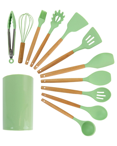 Set Of 12 Silicone/wood Cooking Tools