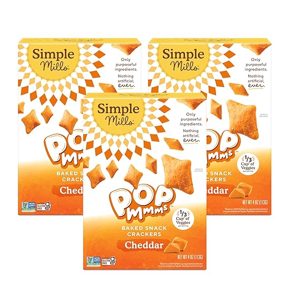 Simple Mills Pop Mmms Cheddar Baked Snack Crackers