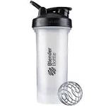 BlenderBottle Classic V2 Shaker Bottle Perfect for Protein Shakes and Pre Workout, 28-Ounce, Clear/Black