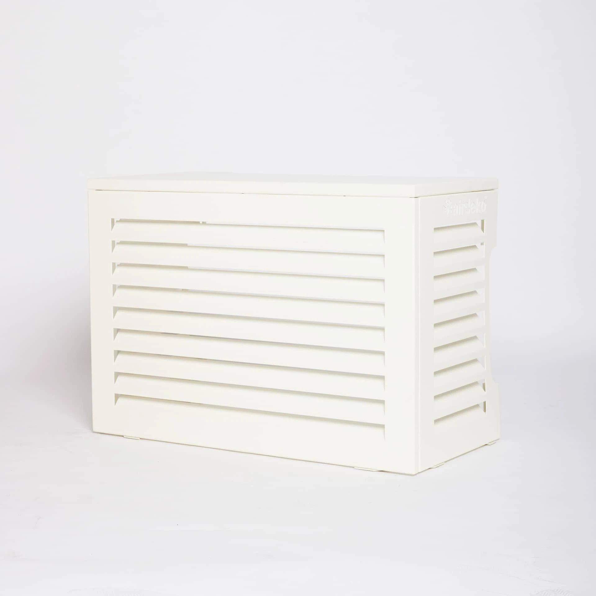 Airdeko's Mini Split AC Cover for Outside Units Sturdy Aluminum, Optimal Performance & Protection of Mini Split System Outdoor Condenser Compatible with Airdeko's Anti-Theft System (White, Small)