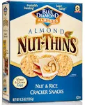 Blue Diamond Nut & Rice Cracker Snacks, Almond Nut-Thins - 4.25 oz box