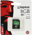 Kingston Digital 8 GB SDHC/SDXC Class 10 UHS-1 Flash Memory Card 30MB/s (SD10V/8GB)