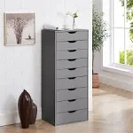 9-Drawer Office File Storage Cabinet by Naomi Home - Color: Gray