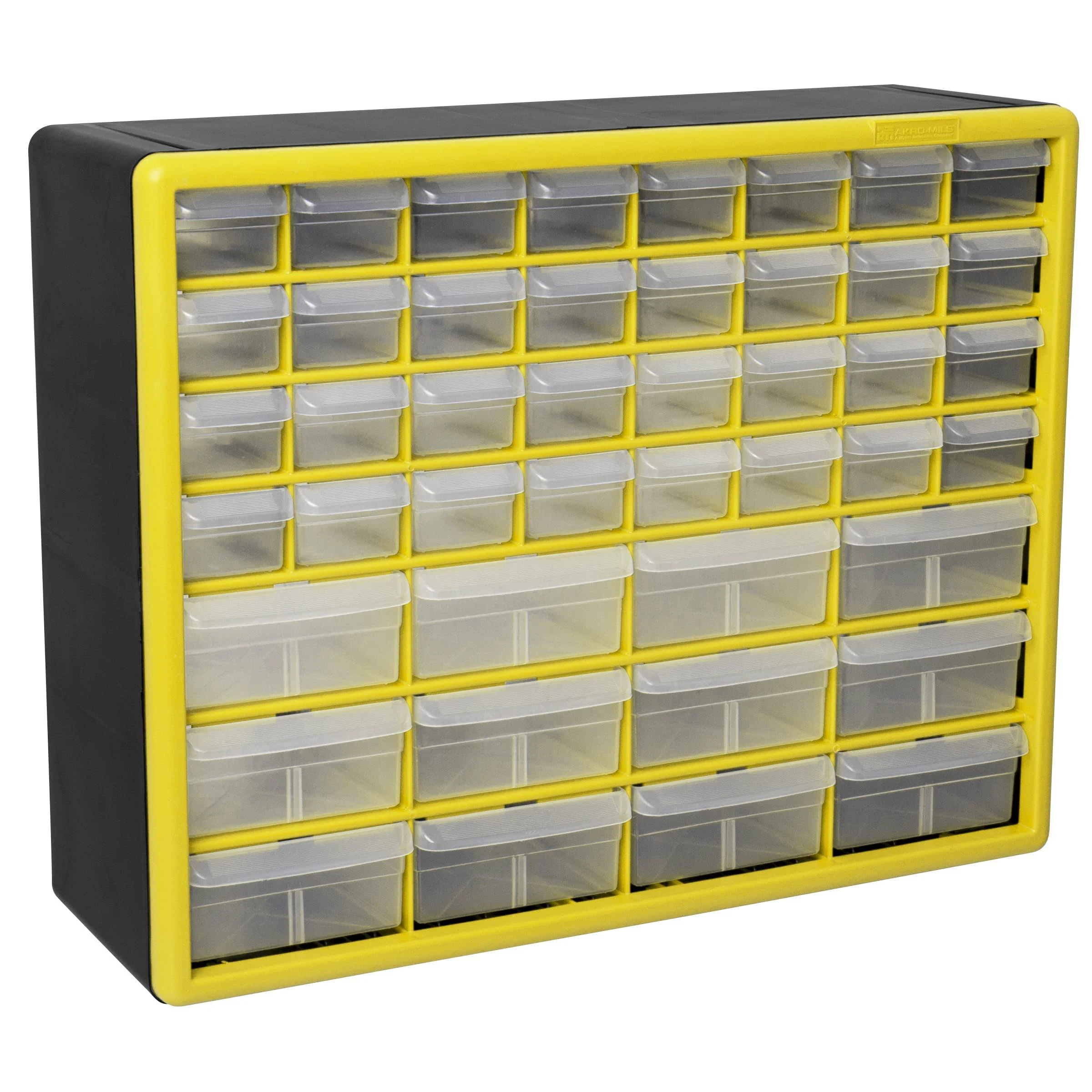 Akro-Mils Yellow 44 Drawer Plastic Parts Storage Hardware and Craft Cabinet